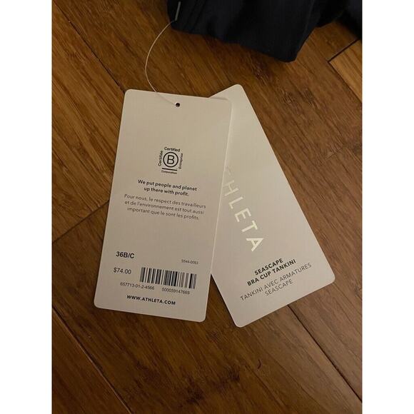 NWT 36 B/C Dress‎ Blue Athleta Seascape Bra Cup Sea Scape Blousy Tankini Top $74 - Picture 7 of 7